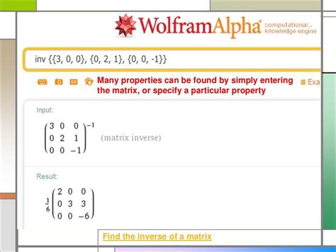 inverse 3x3 matrix. . Wolfram alpha matrix operations